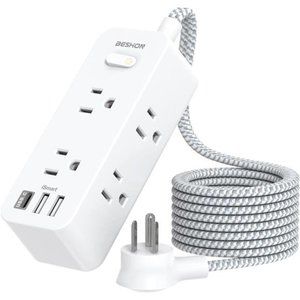 Power Strip Surge Protector, 5Ft Extension Cord, 6 Outlets with 3 USB Ports